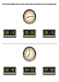 Dizendo as horas (relógio) - ficha de exercício 32