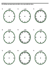 Dizendo as horas (relógio) - ficha de exercício 5