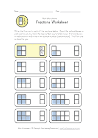 Tarefas de frações - ficha de exercício 22