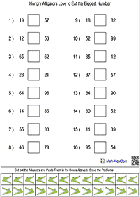 Maior que Menor que - ficha de exercícios 13