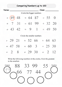 Matemática para crianças - ficha de exercícios 212
