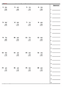 Subtração para crianças - ficha de exercícios 29