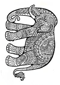 Desenhos de elefantes para colorir – Página de colorir 108