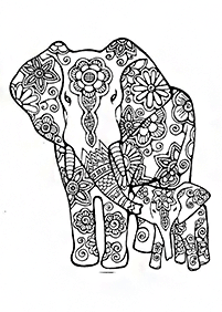 Desenhos de elefantes para colorir – Página de colorir 70