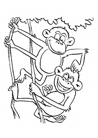 Desenhos de macacos para colorir – Página de colorir 31