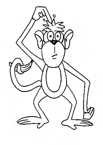 Desenhos de macacos para colorir – Página de colorir 54