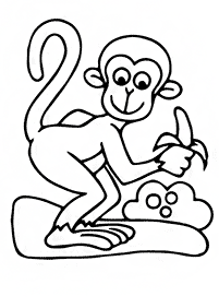 Desenhos de macacos para colorir – Página de colorir 55