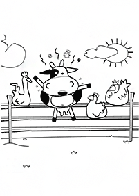 Desenhos de vacas para colorir – Página de colorir 3