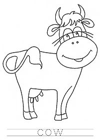 Desenhos de vacas para colorir – Página de colorir 4
