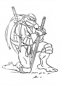 Páginas para colorir das Tartarugas Ninjas – Página de colorir 9