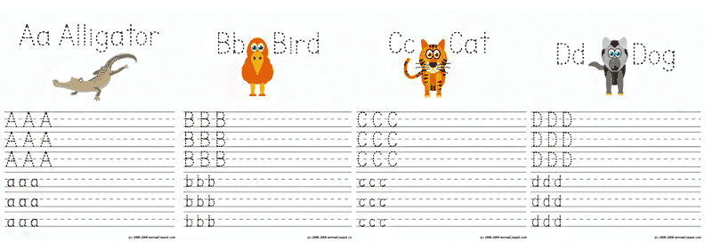 english alphabet - worksheet 10