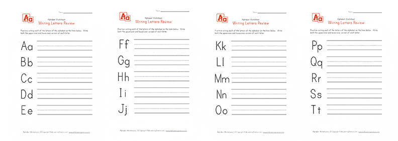 english alphabet - worksheet 9