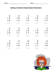 addition for kids - worksheet 124