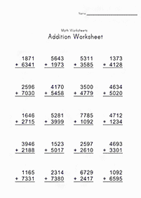 addition for kids - worksheet 134