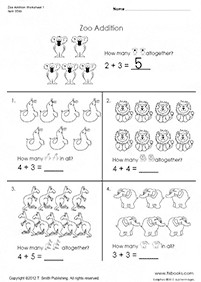 simple addition for kids - worksheet 9