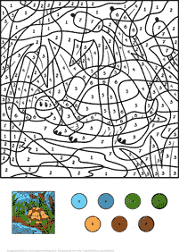 color by numbers - coloring page 29