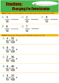 fractions worksheets - worksheet 77