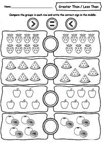 greater than less than - worksheet 27