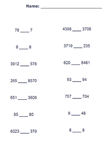 greater than less than - worksheet 31