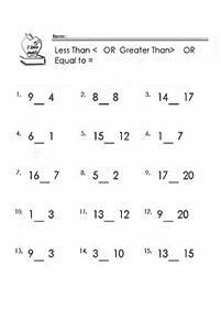 Matemática - Maior, Menor e Igual worksheet