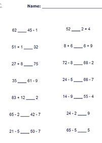 greater than less than - worksheet 71