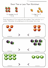 greater than less than - worksheet 8