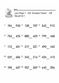 Matemática - Maior, Menor e Igual worksheet