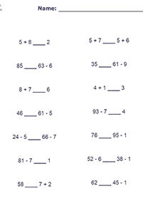 greater than less than - worksheet 83