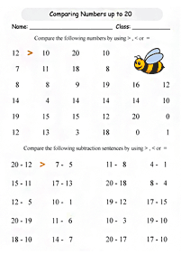 greater than less than - worksheet 96