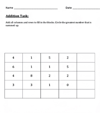 math for kids - worksheet 201