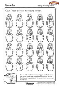 skip counting - fill in the missing numbers - worksheet 31