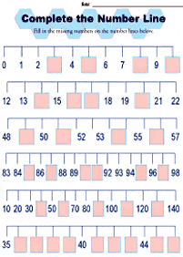 skip counting - fill in the missing numbers - worksheet 34