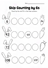 skip counting - fill in the missing numbers - worksheet 95