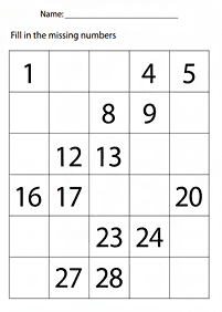 skip counting - fill in the missing numbers - worksheet 96