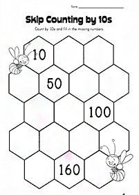 skip counting - fill in the missing numbers - worksheet 97