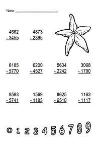 subtraction for kids - worksheet 105