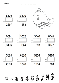 subtraction for kids - worksheet 109