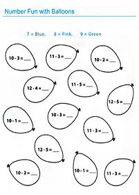 subtraction for kids - worksheet 15