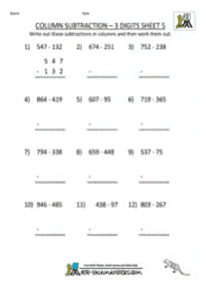 subtraction for kids - worksheet 17