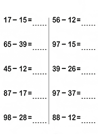 subtraction for kids - worksheet 38