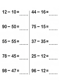 subtraction for kids - worksheet 42