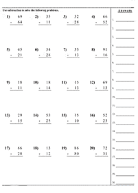 subtraction for kids - worksheet 45