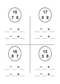 subtraction for kids - worksheet 50