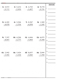 subtraction for kids - worksheet 65