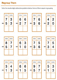 subtraction for kids - worksheet 7