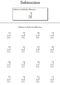 subtraction for kids - worksheet 72