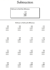 subtraction for kids - worksheet 76