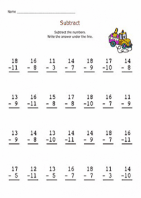 subtraction for kids - worksheet 8