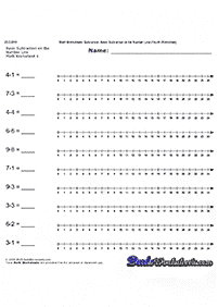 simple subtraction for kids - worksheet 13