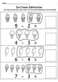 simple subtraction for kids - worksheet 30